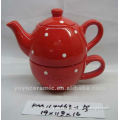 red colour glazed ceramic tea pot